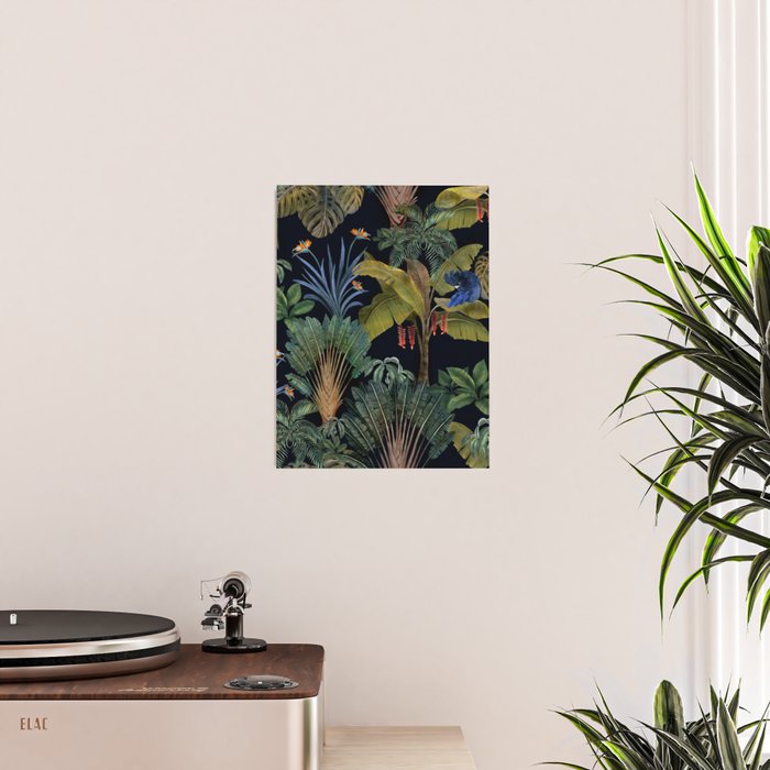 Moody tropical Jungle_deep blue & green tones Poster Gallery Image 2