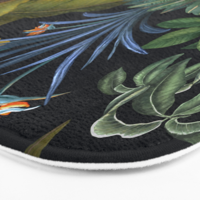 Moody tropical Jungle_deep blue & green tones Bath Mat Gallery Image 3