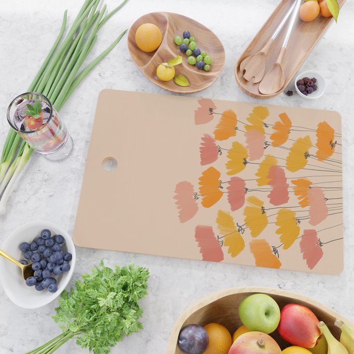 Summertime Flowers On Beige Cutting Board Gallery Image 2