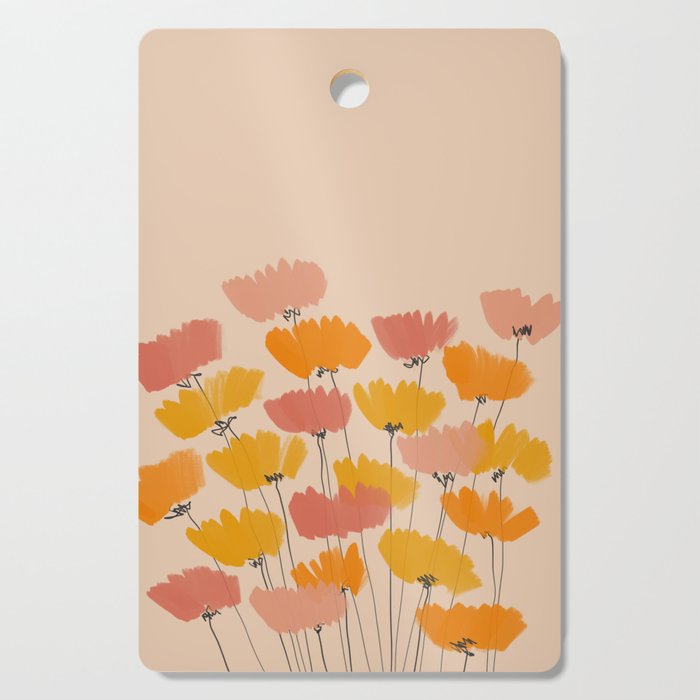 Summertime Flowers On Beige Cutting Board Gallery Image 1