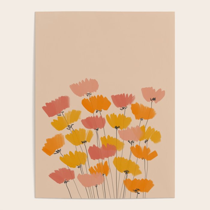 Summertime Flowers On Beige Poster Gallery Image 4