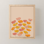 Summertime Flowers On Beige Mini Art Print Gallery Image 1