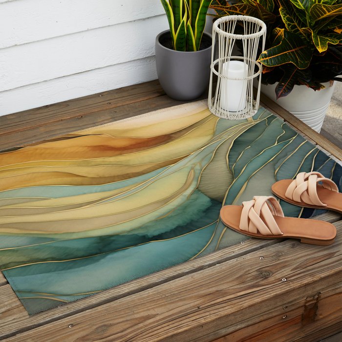 Landscape of Oceanic Rhythm Outdoor Rug Gallery Image 2