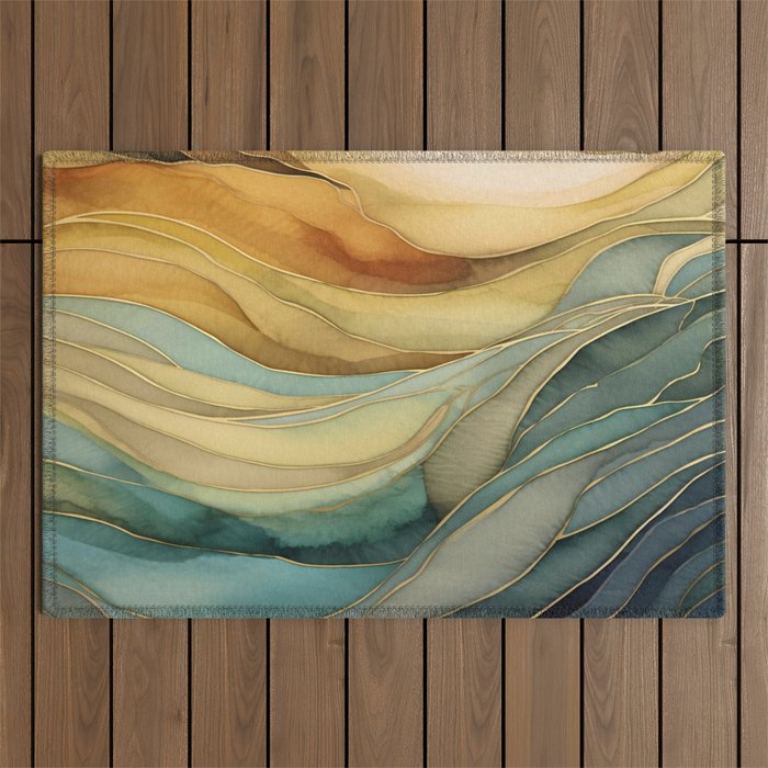Landscape of Oceanic Rhythm Outdoor Rug Gallery Image 1