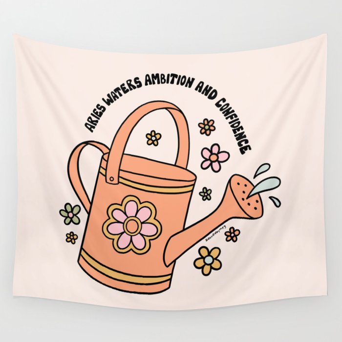 Aries Watering Can Wall Tapestry Gallery Image 4
