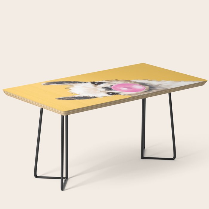 Bubble Gum Sneaky Llama in Yellow Coffee Table Gallery Image 1