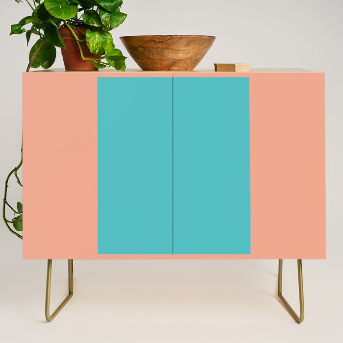 good vibrations // aqua and peach Credenza Gallery Image 1