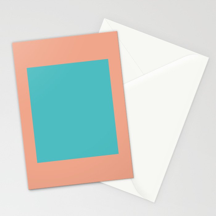 good vibrations // aqua and peach Stationery Card Gallery Image 2