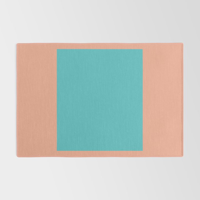good vibrations // aqua and peach Rug Gallery Image 2