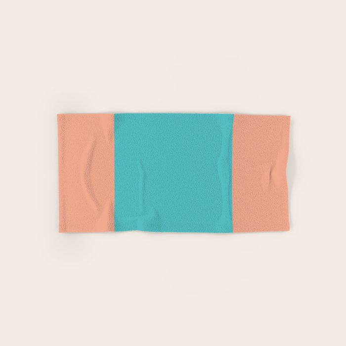 good vibrations // aqua and peach Bath Towel Gallery Image 1