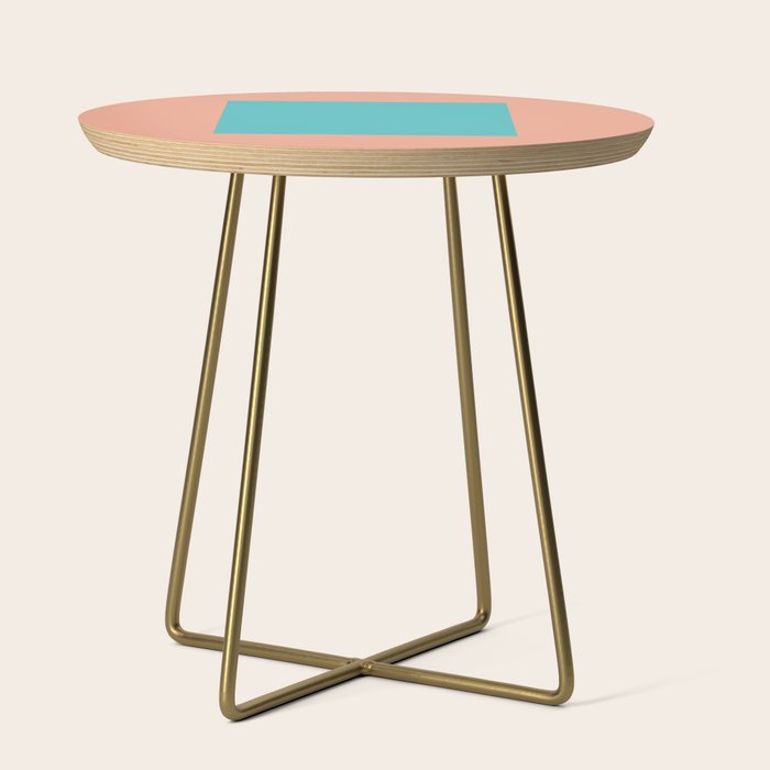 good vibrations // aqua and peach Side Table Gallery Image 1