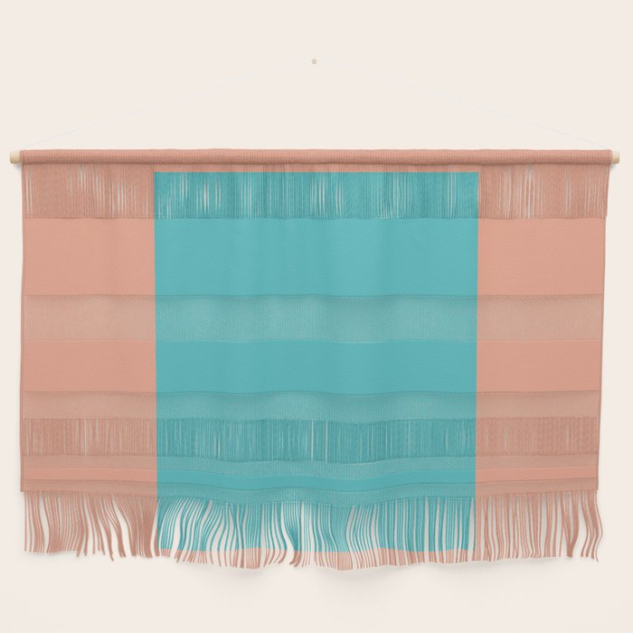 good vibrations // aqua and peach Wall Hanging Gallery Image 1