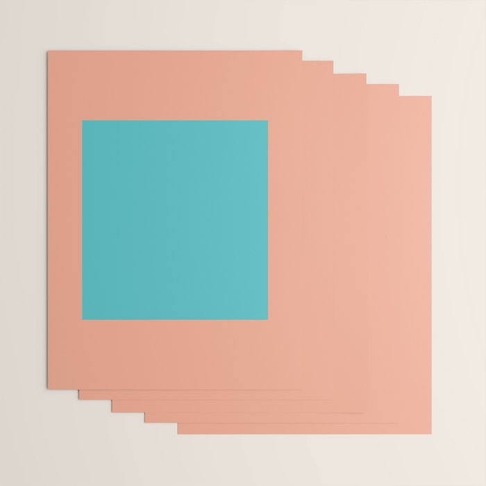 good vibrations // aqua and peach Wrapping Paper Gallery Image 3