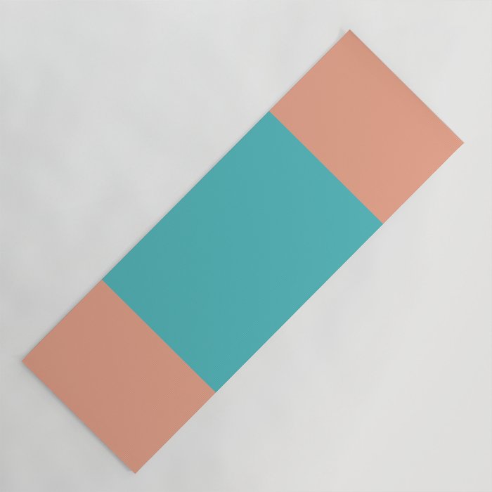 good vibrations // aqua and peach Yoga Mat Gallery Image 1