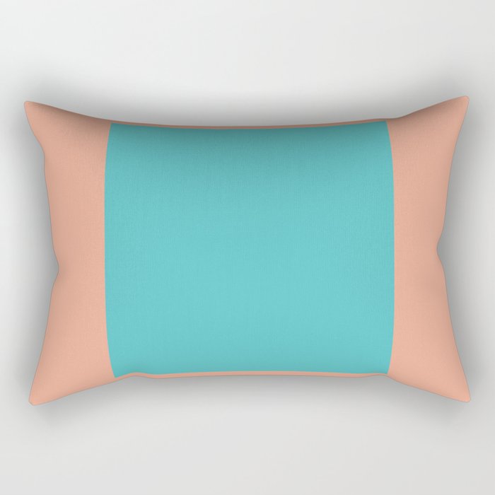 good vibrations // aqua and peach Rectangular Pillow Gallery Image 2