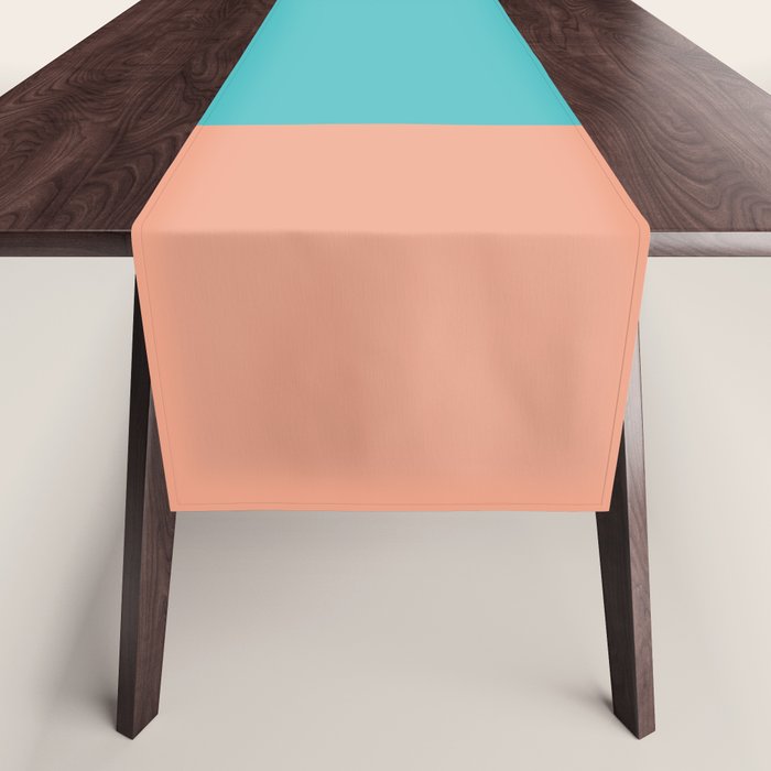 good vibrations // aqua and peach Table Runner Gallery Image 1