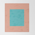 good vibrations // aqua and peach Throw Blanket Gallery Image 2