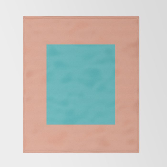 good vibrations // aqua and peach Throw Blanket Gallery Image 2