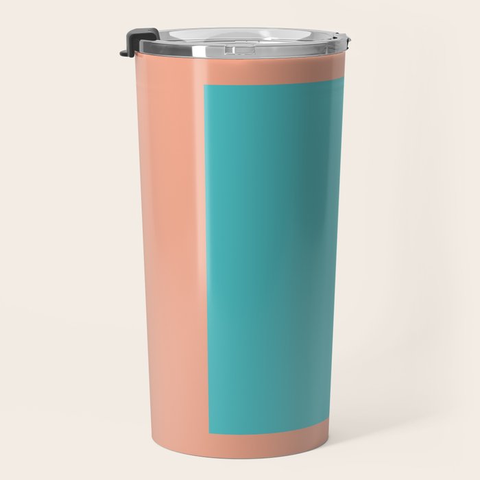 good vibrations // aqua and peach Travel Mug Gallery Image 3