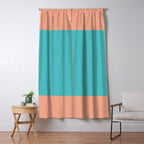 good vibrations // aqua and peach Window Curtain Gallery Image 5