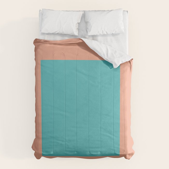 good vibrations // aqua and peach Comforter Gallery Image 6