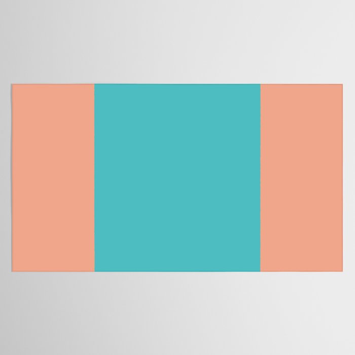 good vibrations // aqua and peach Tablecloth Gallery Image 2