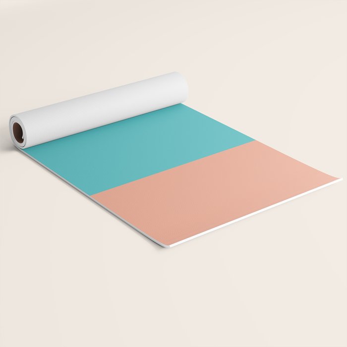 good vibrations // aqua and peach Yoga Mat Gallery Image 2