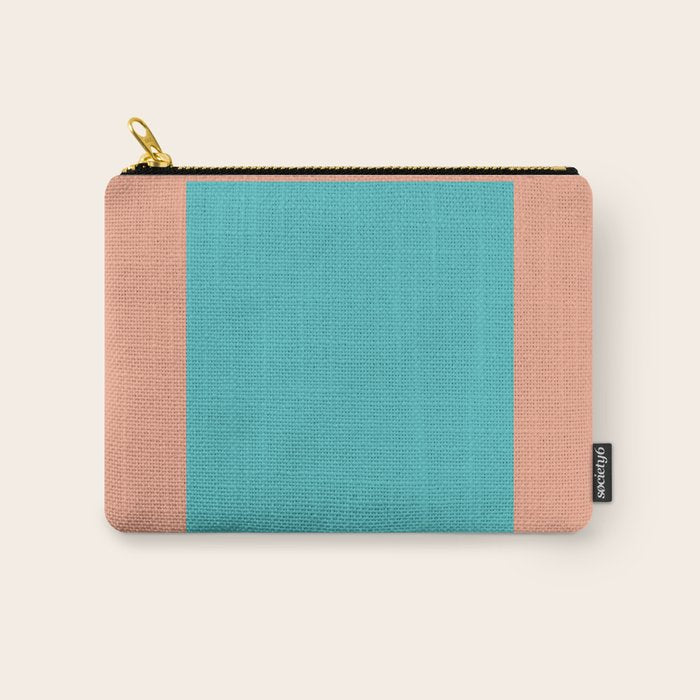 good vibrations // aqua and peach Carry All Pouch Gallery Image 1