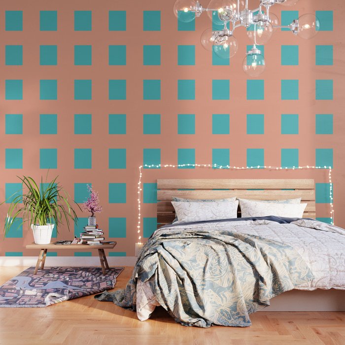 good vibrations // aqua and peach Wallpaper Gallery Image 3