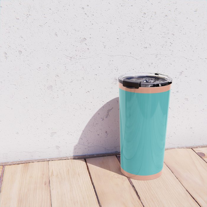 good vibrations // aqua and peach Travel Mug Gallery Image 4