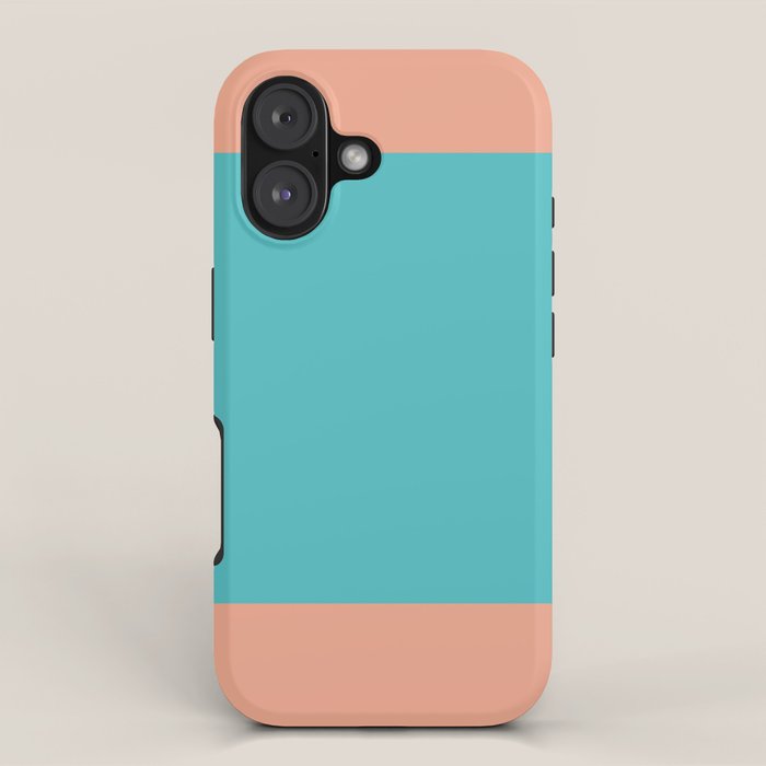 good vibrations // aqua and peach iPhone Case Gallery Image 1