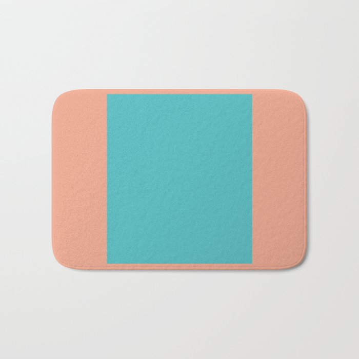 good vibrations // aqua and peach Bath Mat Gallery Image 1