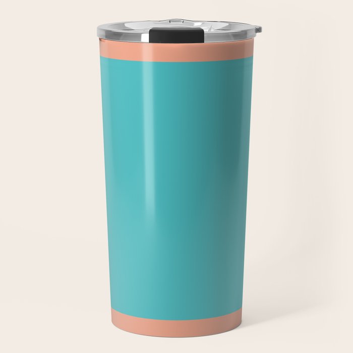 good vibrations // aqua and peach Travel Mug Gallery Image 1