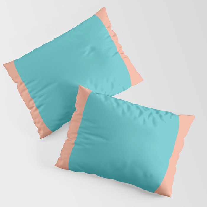 good vibrations // aqua and peach Pillow Sham Gallery Image 3