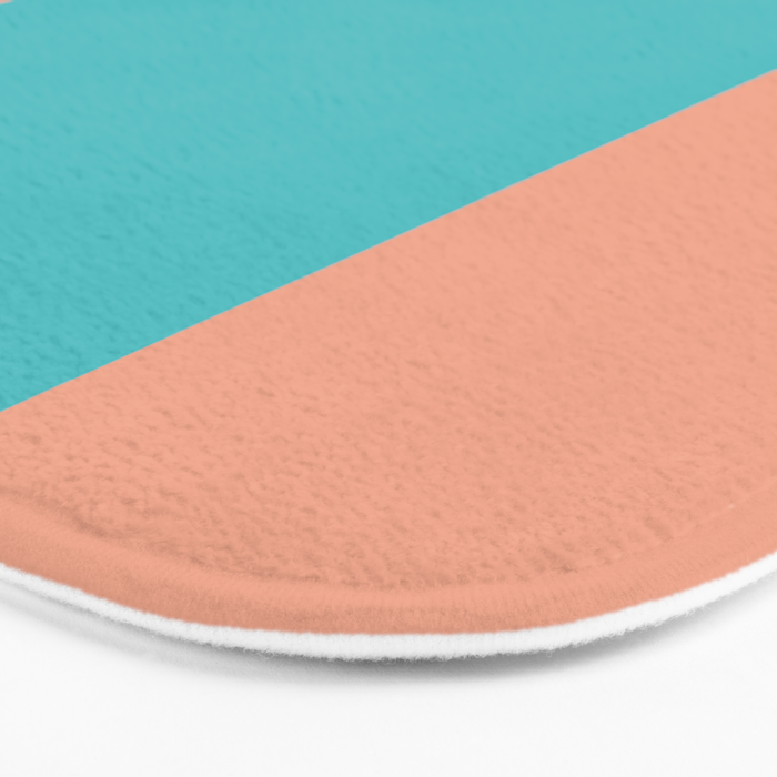 good vibrations // aqua and peach Bath Mat Gallery Image 3