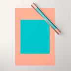 good vibrations // aqua and peach Wrapping Paper Gallery Image 1