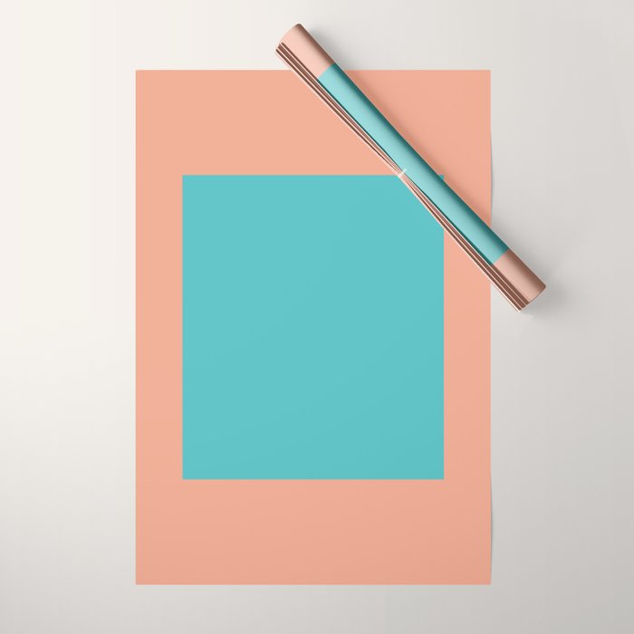 good vibrations // aqua and peach Wrapping Paper Gallery Image 1