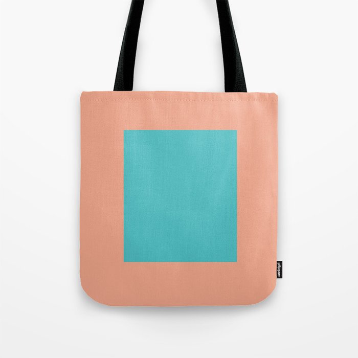 good vibrations // aqua and peach Tote Bag Gallery Image 1