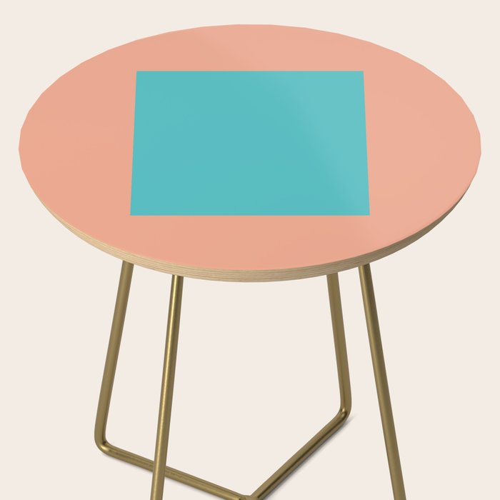 good vibrations // aqua and peach Side Table Gallery Image 2