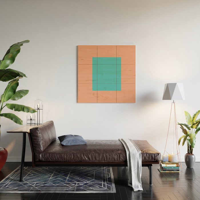 good vibrations // aqua and peach Wood Wall Art Gallery Image 2