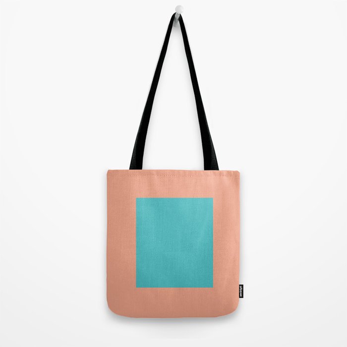 good vibrations // aqua and peach Tote Bag Gallery Image 2