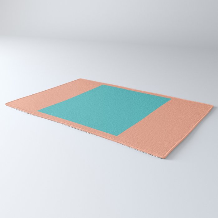 good vibrations // aqua and peach Rug Gallery Image 3