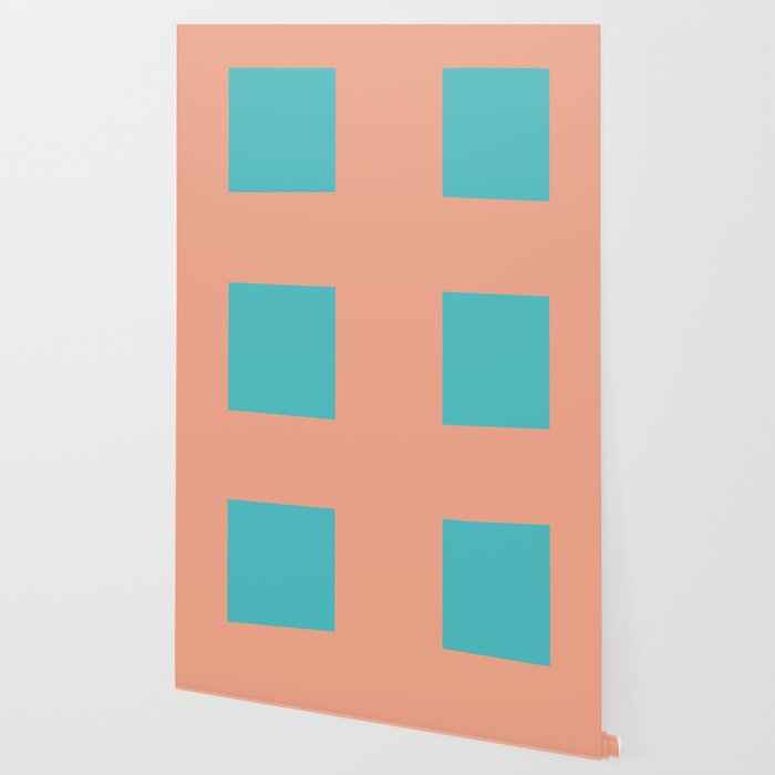 good vibrations // aqua and peach Wallpaper Gallery Image 2