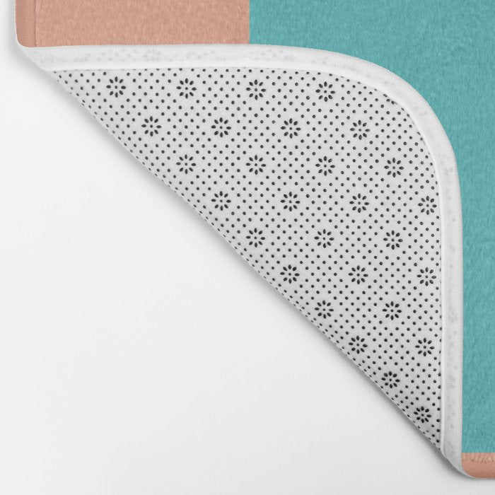 good vibrations // aqua and peach Bath Mat Gallery Image 2