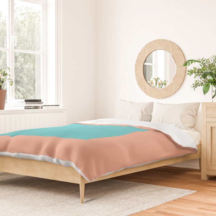 good vibrations // aqua and peach Duvet Cover Gallery Image 2