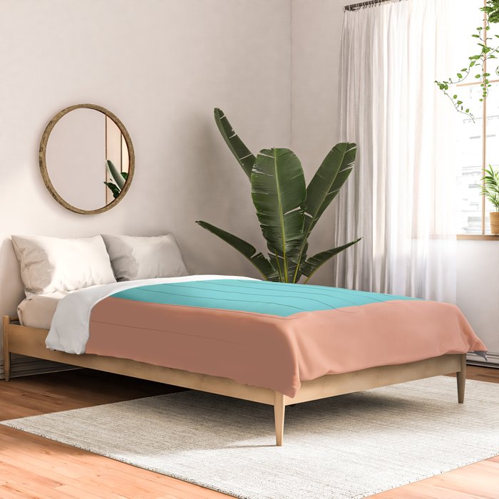 good vibrations // aqua and peach Comforter Gallery Image 2