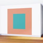 good vibrations // aqua and peach Wall Mural Gallery Image 2