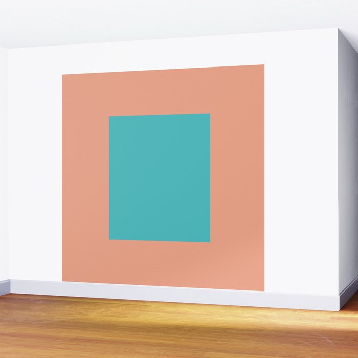 good vibrations // aqua and peach Wall Mural Gallery Image 2