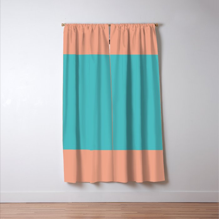 good vibrations // aqua and peach Window Curtain Gallery Image 3