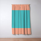 good vibrations // aqua and peach Window Curtain Gallery Image 3